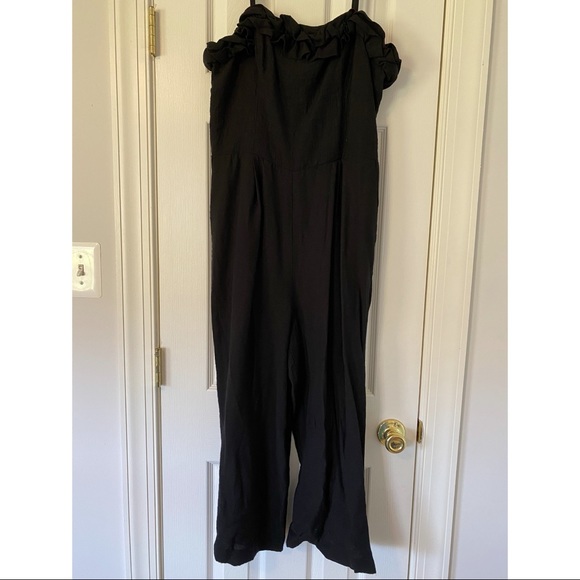 CeCe Black Ruffled Jumpsuit - Picture 1 of 3